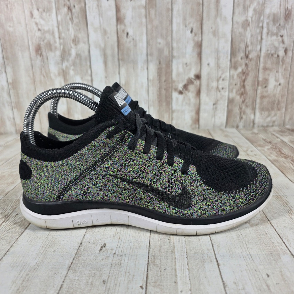 Nike Free RN Flyknit‎ 40 Women's Running Shoes Multicolored Black Size 7